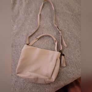 The Sak white leather hobo handbag